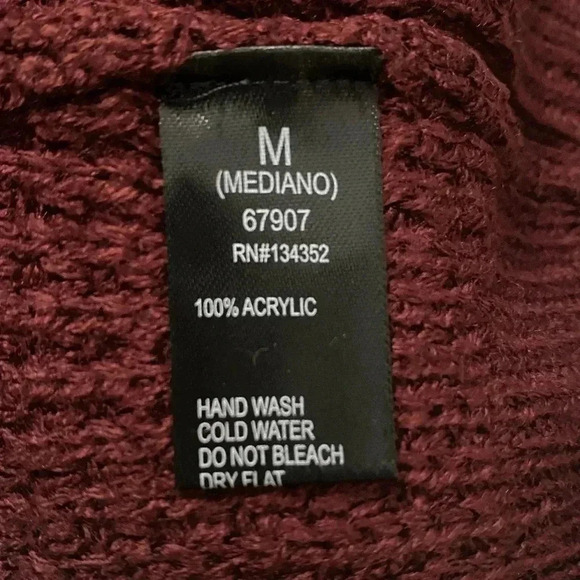 FASHION NOVA women’s waffle  crewneck sweater burgundy size M - Picture 2 of 8